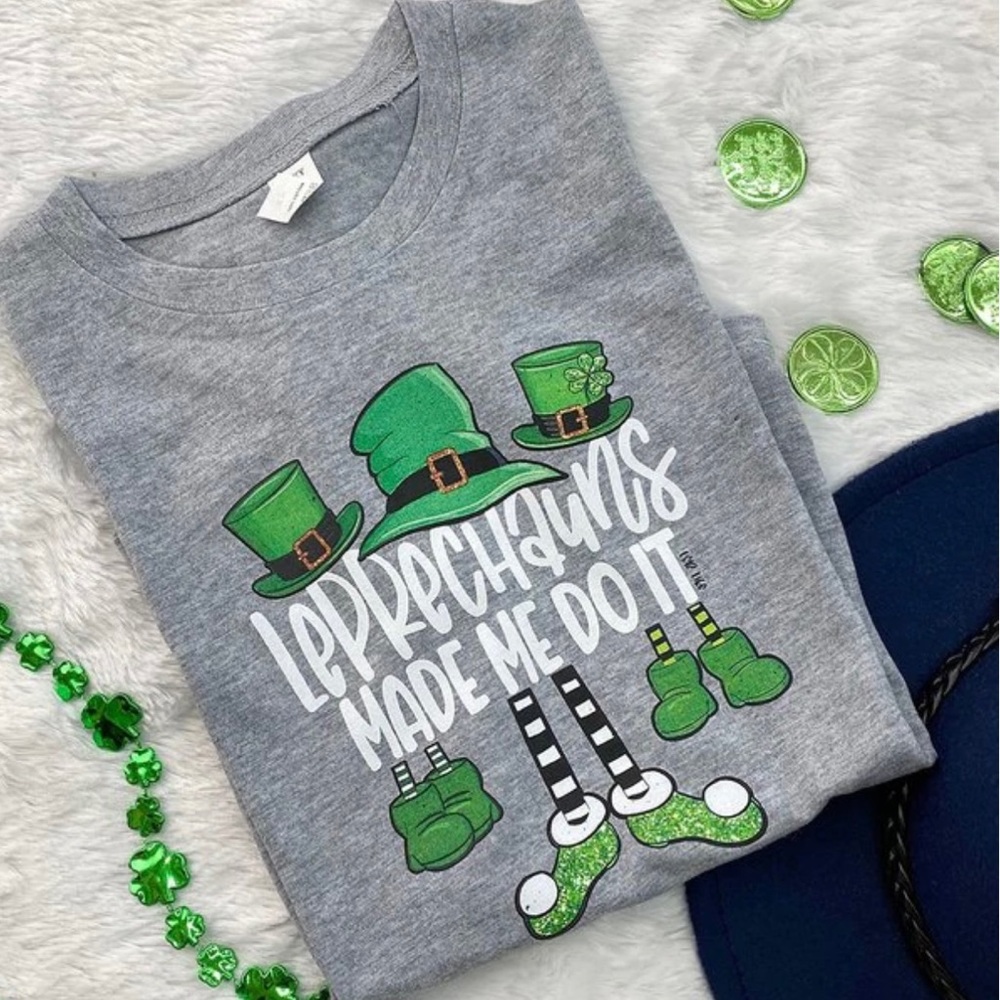 Youth St. Patrick’s day shirt. Leprechauns Made Me Do It